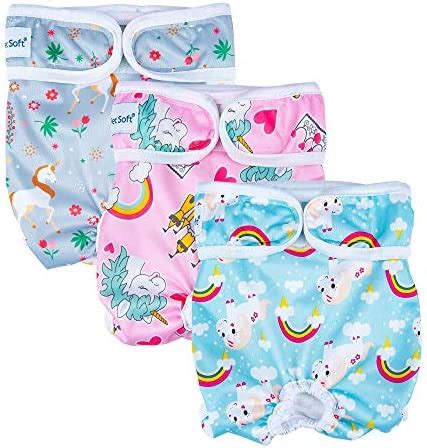 Buy Pet Soft Washable Female Diapers (3 Pack) - Female Dog Diapers ...