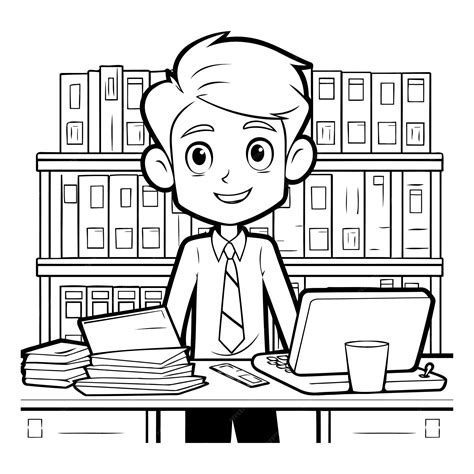 Black and White Business Cartoon Image 的图像结果