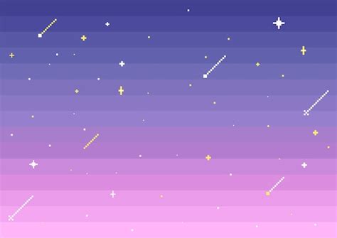 Pixel art sunset dawn dark sky with stars background with blue to ...