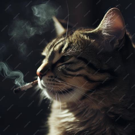 Cat Smoking Cigarette
