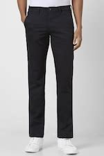 Buy Men Black Solid Slim Fit Trousers Online - 39734995 | Van Heusen