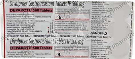 Depakote 500 MG Tablet (15): Uses, Side Effects, Price & Dosage | PharmEasy