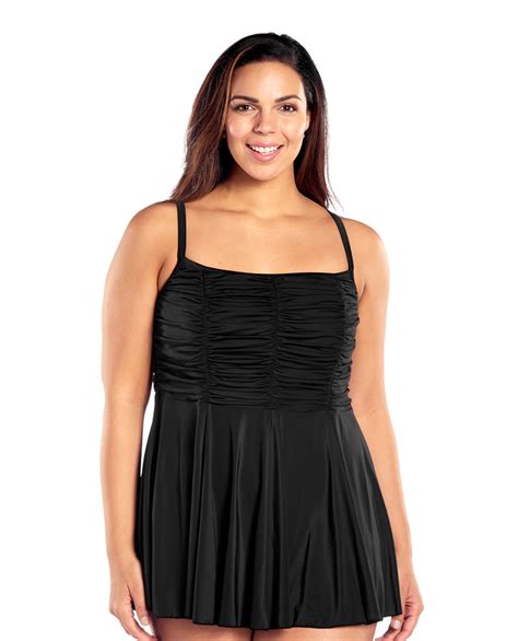 Always For Me Black Plus Size Jet Cami Swimdress | Swimdress | Always ...