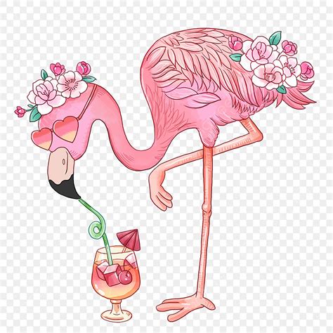 Pink Flamingo PNG Transparent, Cute Pink Flamingo Cocktail, Watercolour ...
