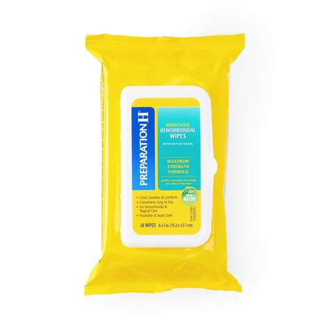 Preparation H Medicated Hemorrhoid Wipes with Aloe 48Ct