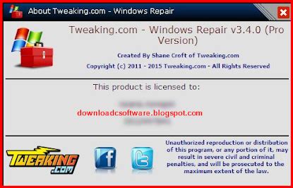 Rezultat imagine pentru Tweaking Windows Repair Pro Key