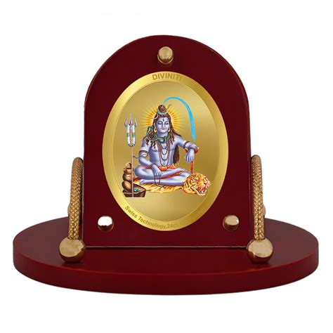 Diviniti 24K Gold Plated Shiva Frame for Car Dashboard, Home Decor, Ta ...