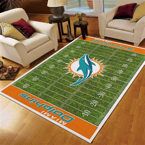 Miami Dolphins Football Team NFL Field Carpet Area Rugs - Lovely Product UK