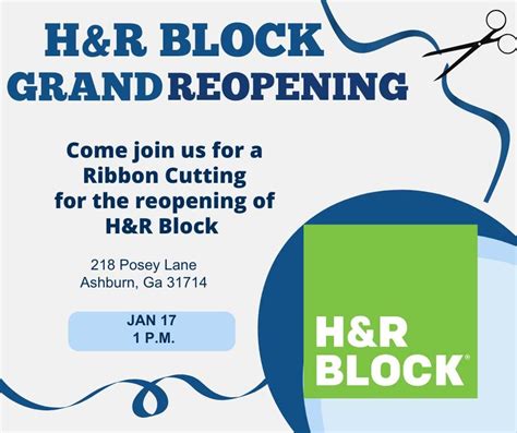 H&R Block Ribbon Cutting, 218 Posey Ln, Ashburn, GA 31714-5228, United ...