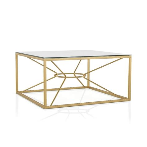 HOMES Inside + Out Buy Gold Coating Glass Top Coffee Table Online India ...