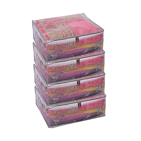 Kuber Industries Transparent Net Saree Covers With Zip|PVC Wardrobe ...