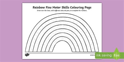 Rainbow Fine Motor Skills Colouring Page (teacher made)