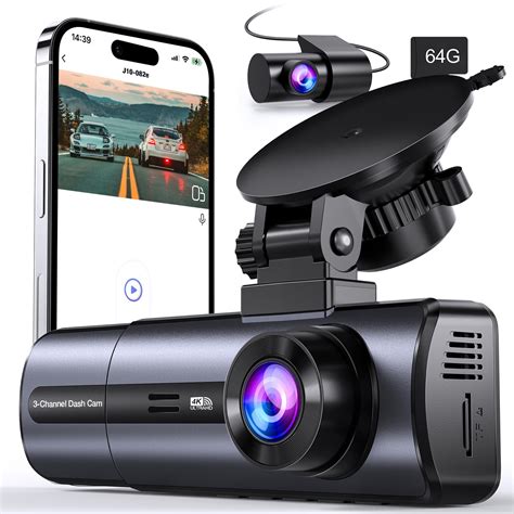Buy 3 Channel 4K WiFi Dash Cam, 4K/2.5K+1080P+1080P Front Inside and ...