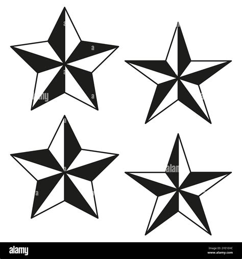 Star icons. Five pointed star shapes. Geometric vector symbols. Simple ...