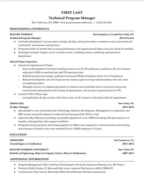 Image result for Program Manager Resume Sample