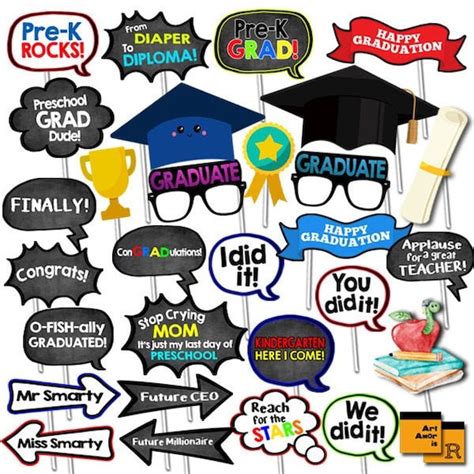 Pre-kindergarten Graduation Photo Booth Props Back to School - Etsy India