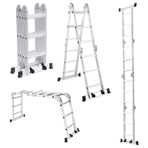 BIGAPPLE 12 Feet (12 Step) Portable & Compact Folding Aluminium Multip ...