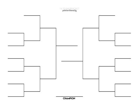14 Man Tournament Bracket : Printable 14-Team Single Elimination ...