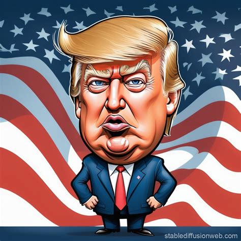 Donald Trump Caricatura Cartoon | Stable Diffusion Online