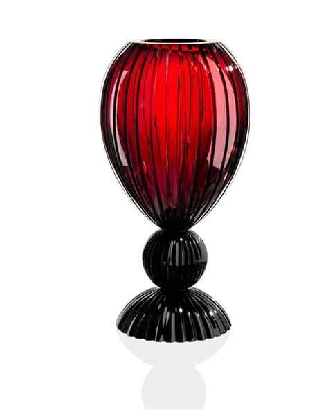 Mirus Medium Red and Black Vase | Exquisite Crystal and Flower Vases ...