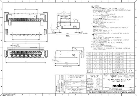 502598xx93 Drawing by Molex Datasheet | DigiKey