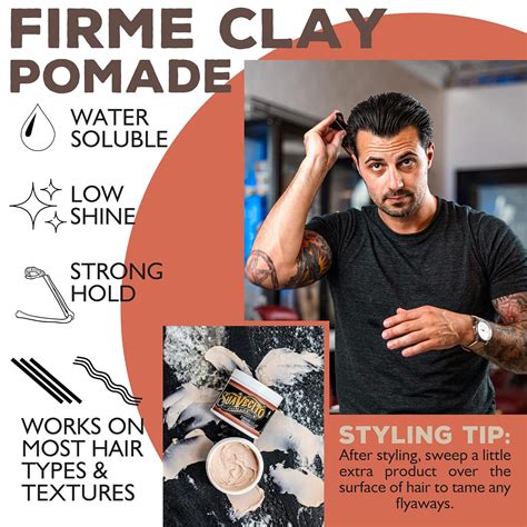 Pomade Firme Clay 4 oz, 2 Pack – Strong Hold Hair Clay For Men – Low ...