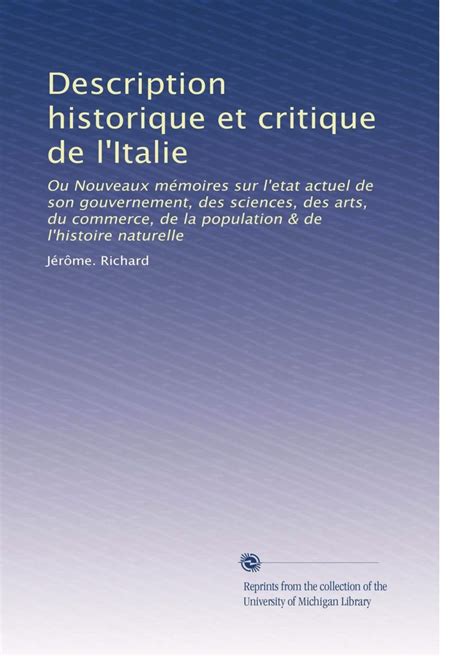 Description historique et critique de l'Italie: Ou Nouveaux mémoires ...