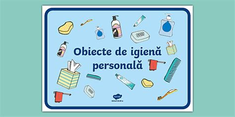 Obiecte de igienă personală – Planșă (teacher made)