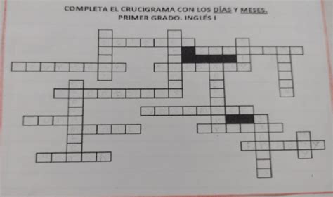 completa en crucigrama con los días y meses - Brainly.lat