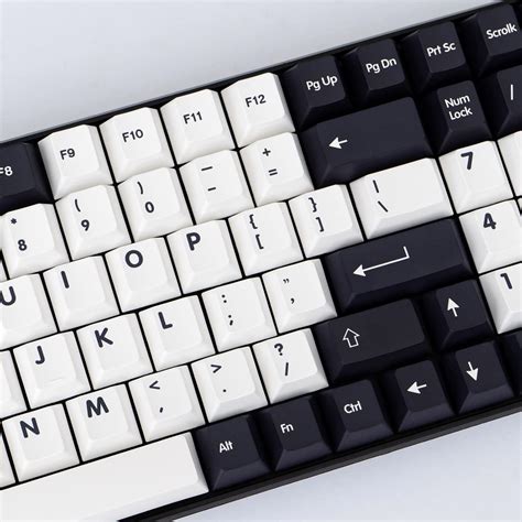 PBT Keycaps 133 Keys Black White Keycaps Cherry Profile Dye-Sublimation ...