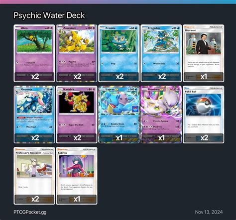 Psychic Water Deck - Pokémon TCG Pocket