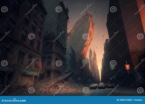 Earthquake in New York City NYC Disaster Illustration Generative Ai ...