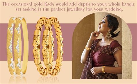 Buy Shining Jewel Women's Brass Gold Plated Bangles (Set of 4; Gold) at ...