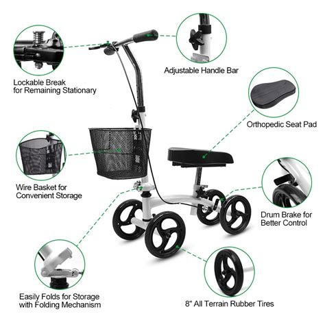 Knee Scooter All Terrain, Deluxe Medical Knee Scooter Foot Injuries ...