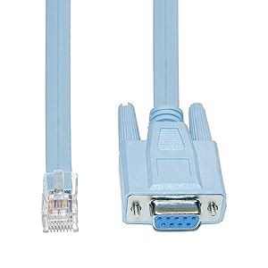 DAHSHA 9-Pin DB9 Serial RS232 Port to RJ45 Cat5 Ethernet LAN Rollover ...