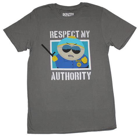 South Park Mens T-Shirt - Cartman Respect My Authority! (Large ...