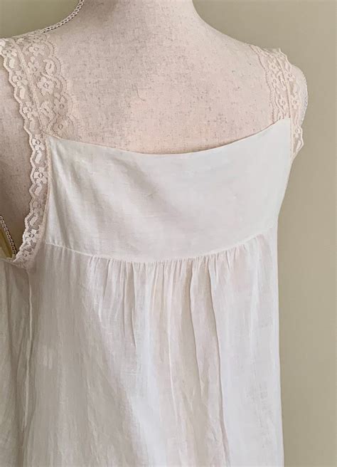 Floor Length White Nightgown Slip Nightie Vintage Formfit All Cotton ...