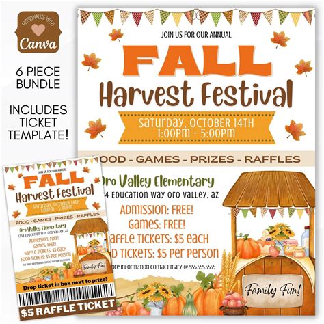 Fall Harvest Festival Flyer Ticket Bundle – Simple Desert Designs