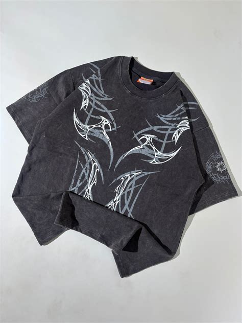 Wave acid wash oversized tee – Youngwear