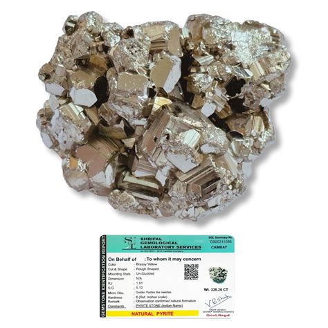 Raw Pyrite Stone Original Certified Cluster - Natural Energised Golden ...