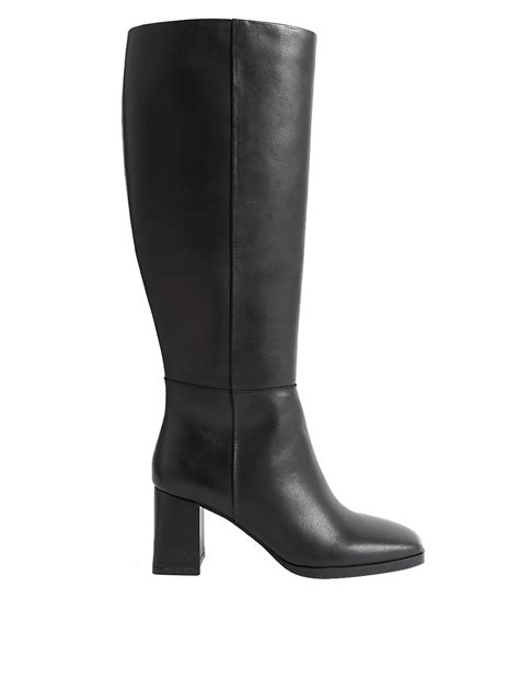 Buy Leather Block Heel Knee High Boots at Marks & Spencer