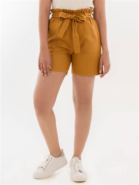 Paper Bag Shorts Mustard – Halff Grey