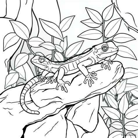 Realistic Gecko Coloring Page