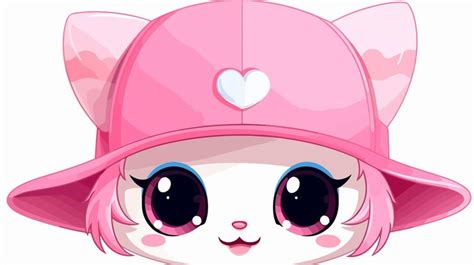 Adorable pink cap with kitten ears isolated on white background ...