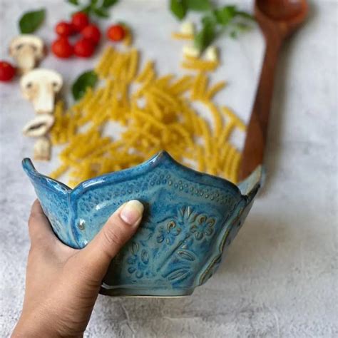 Peppermint Exclusive Lotus Ceramic Serving Bowl Amalfiee_Ceramics ...
