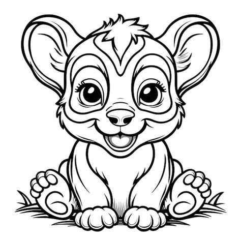 A cute baby animal line art | Premium AI-generated vector