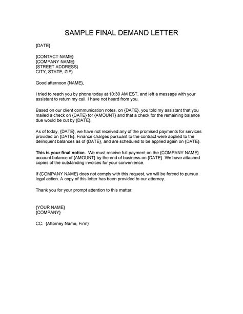 40 Strong Demand Letter Templates (Free Samples) ᐅ TemplateLab