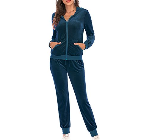 Wiyuqeen Fitted Sweatsuits for Women Petite Velour Tracksuits 2 Pieces ...