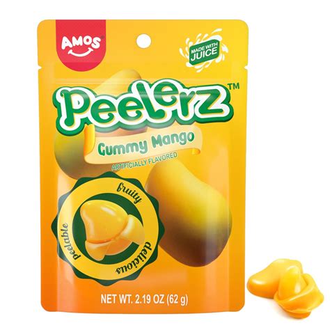 Amazon.com : Amos Peelerz Mango Gummy, Peeling Mango Candy,Resealable 2 ...