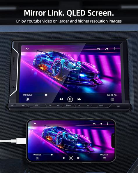 Buy ShockFlo Wireless CarPlay & Android Auto Double Din Car Stereo ...